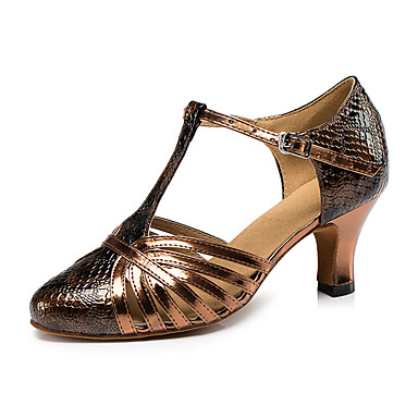 Women's Dance Shoes Faux Leather Modern Shoes Heel Cuban Heel ...