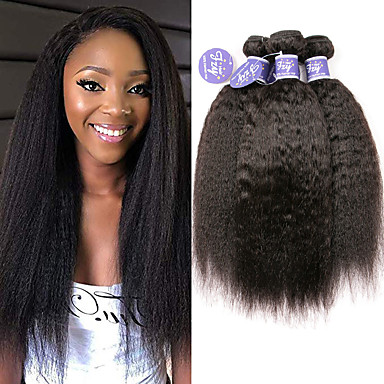 3 Bundles Brazilian Hair Yaki Straight Unprocessed Human Hair 100