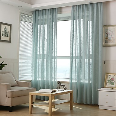 52 43 Solid Color Semi Sheer One Panel Sheer Study Room Office Curtains