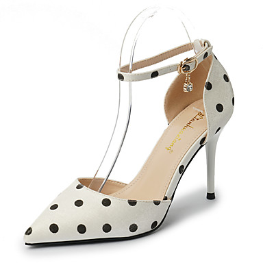 Women's Satin Spring & Summer Heels Walking Shoes Stiletto Heel Pointed ...