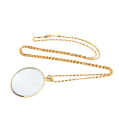 Decorative Monocle Necklace with 6X Magnifier Magnifying Glass Pendant Chain Necklace for Women Jewelry