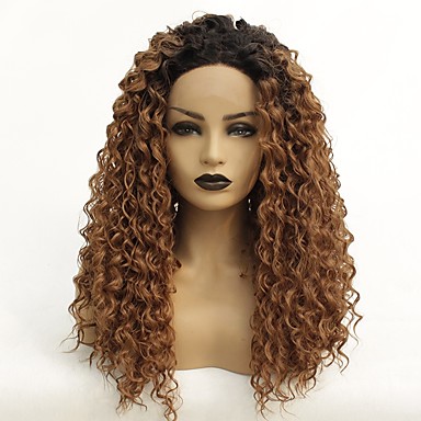 Synthetic Lace Front Wig Ombre Loose Curl Middle Part Lace Front