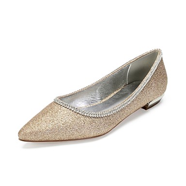 Women's Wedding Shoes Flat Heel Pointed Toe Rhinestone / Sparkling ...