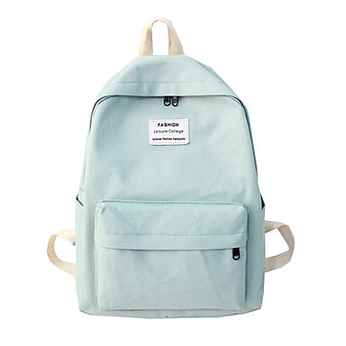 Nylon Zipper School Bag Solid Color Daily Blushing Pink / Gray / Yellow ...