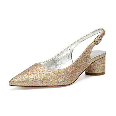 Women's Wedding Shoes Chunky Heel Pointed Toe Rhinestone / Sequin ...