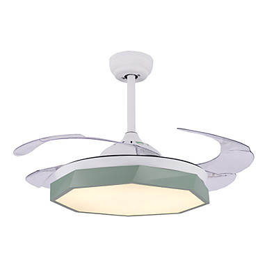 Qingming Circle Ceiling Fan Ambient Light Painted Finishes Metal