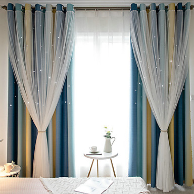 European Blackout One Panel Curtain Sheer Living Room Curtains