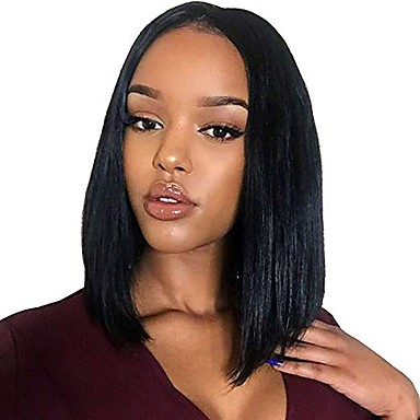 Remy Human Hair Lace Front Wig Bob Style Brazilian Hair Kinky