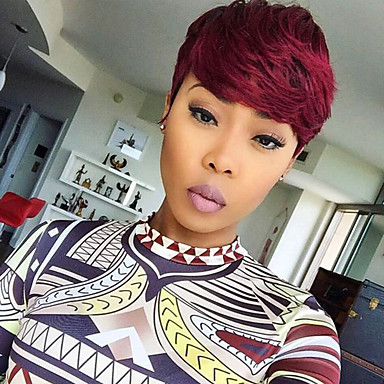 Human Hair Wig Short Curly Natural Wave Pixie Cut Layered Haircut