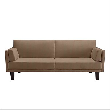 495 59 Modern Tan Microfiber Upholstered Futon Style Sleeper Sofa Bed