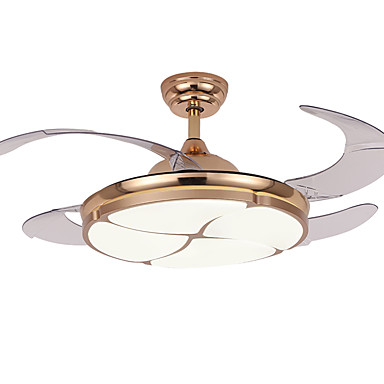 Qingming Circle Ceiling Fan Ambient Light Electroplated Metal