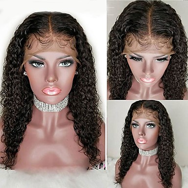 Remy Human Hair Lace Front Wig Middle Part Style Brazilian Hair