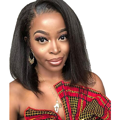 Human Hair Lace Front Wig Bob Short Bob Side Part Style Brazilian