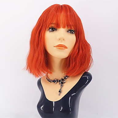 Synthetic Wig Natural Wave Rihanna Bob Wig Short Orange Synthetic