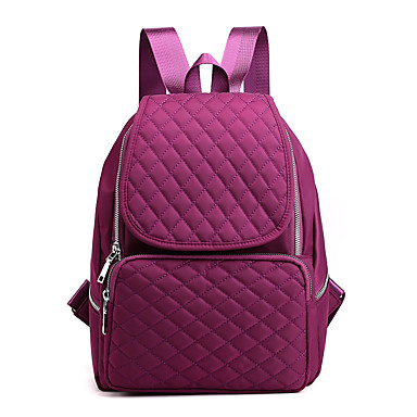 Waterproof Nylon Zipper Commuter Backpack Solid Color ...