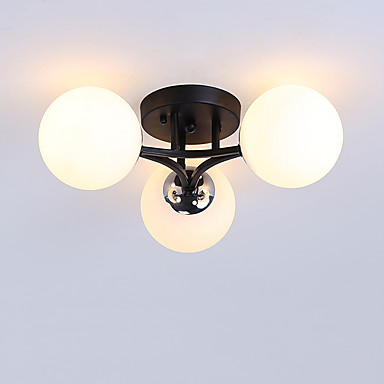 3 Light Globe Flush Mount Lights Ambient Light Painted Finishes