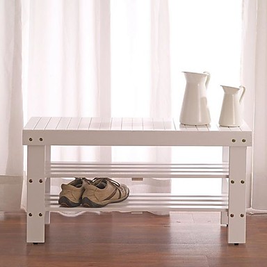 Solid Wood Shoe Rack Entryway Storage Bench In White 7389101 2020
