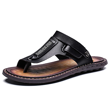 Men's Light Soles Leather Summer Casual Slippers & Flip-Flops ...