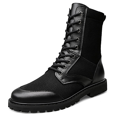 Men's Fashion Boots Mesh Spring & Summer Casual Boots Breathable Mid ...