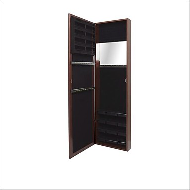 Wall Door Mount Jewelry Armoire Full Length Mirror In Cherry