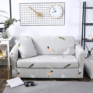33 99 Chic Feather Printed Elastic Ed One Piece Sofa Cover Slipcovers Highly Stretchy Full Couch Protector Armchair Loveseat 3 4 Seater