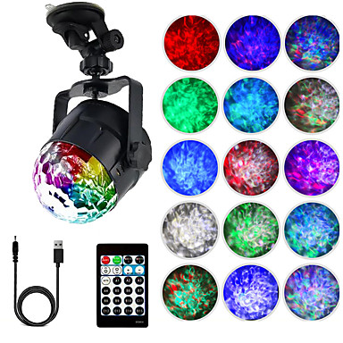 14 81 Kwb 5w 5v Usb 15 Color Ripple Party Lights Led Stage Effect Disco Ball Rc Sound Activated Dj Flame Lamp Light