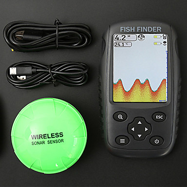 baratos Localizadores de Peixe-152.4 mm Localizadores de Peixe 1 pcs LCD 0.6-73 m Sem Fio Sem Fio Carregável Pesca Geral