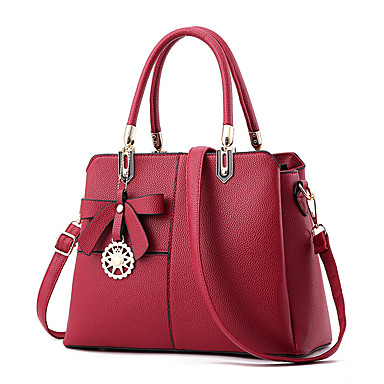 Women's Zipper / Embossed Polyester / PU Top Handle Bag Solid Color ...