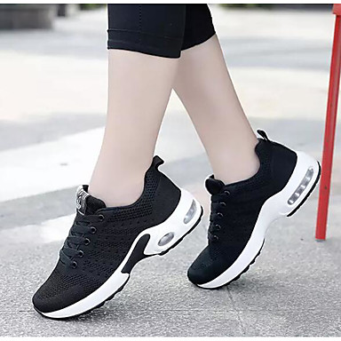 Women's Athletic Shoes Flat Heel Tissage Volant Running Shoes Spring ...