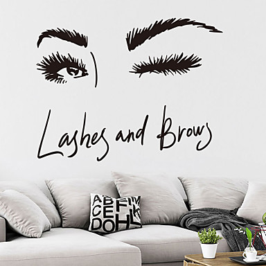 8 88 Long Eyelash Beauty Wall Stickers Words Quotes Wall Stickers Characters Study Room Office Dining Room Kitchen