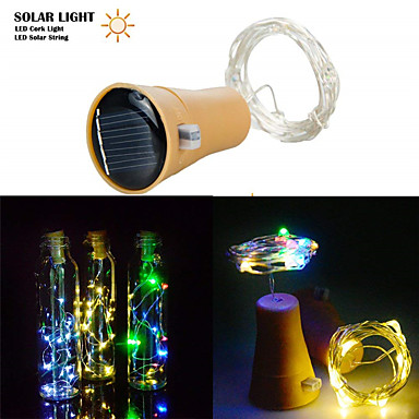 1M 2M LED Solar Copper Cork Wire String Fairy Lights Wine Bottle Decor Lamp ST