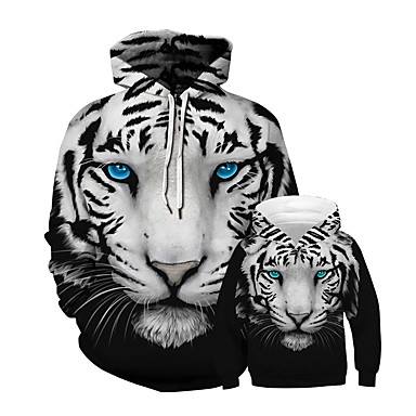 baratos Conjuntos de Roupa para a Família-Papai e eu Punk &amp; Góticas Animal Patchwork Manga Longa Padrão Padrão Moleton &amp; Blusa de Frio Preto