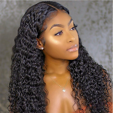 Human Hair Lace Front Wig Free Part Style Brazilian Hair Curly
