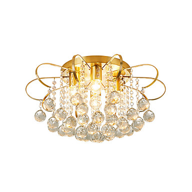 443 09 4 Lights Crystal Ceiling Lamp Modern Luxury Raindrop Crystal Pendant Light Gold Chandeliers Crystal Beads Deco For Bedroom Dining Hall