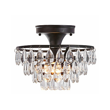 Ceiling Lamp Semi Flush Mount Round Nordic Raindrop Crystal