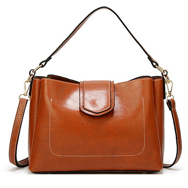 Women's Zipper Polyester / PU Top Handle Bag Black / Brown / Red ...