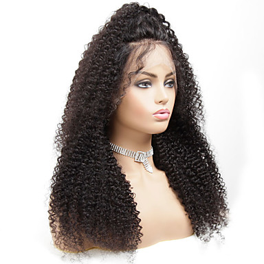 Human Hair Wig Medium Length Curly Side Part Party Women Best