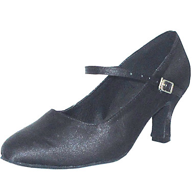 Women's Dance Shoes Satin Latin Shoes Heel Cuban Heel Black 7509834 ...