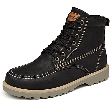Men's Comfort Shoes PU Fall & Winter Casual Boots Non-slipping Mid-Calf ...