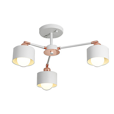 444 85 Sputnik Chandelier 3 Lights Pendant Light Semi Flush Downlight Painted Finishes Electroplated Metal White Rose Gold