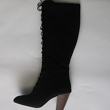 knee high chunky heels
