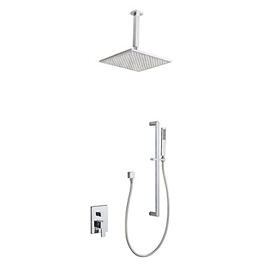 Shower Faucet Contemporary Chrome Ceiling Mounted Ceramic Valve
