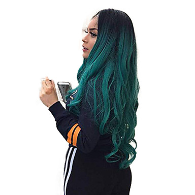 Synthetic Lace Front Wig Wavy Middle Part Lace Front Wig Ombre