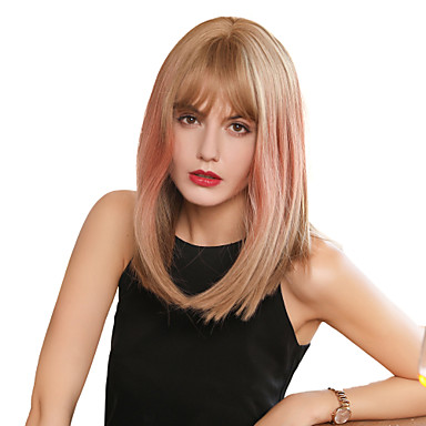 Synthetic Wig Bangs Straight Natural Straight Neat Bang With Bangs