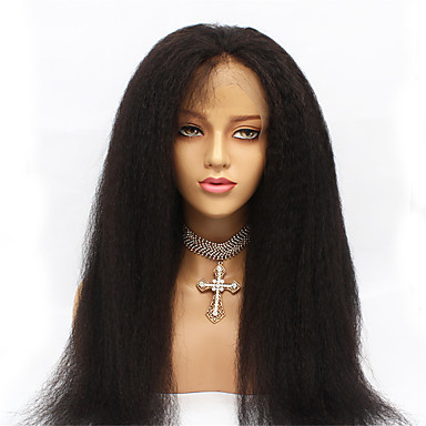 Remy Human Hair Lace Front Wig Style Brazilian Hair Kinky Straight