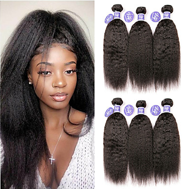3 Bundles Malaysian Hair Yaki Straight Virgin Human Hair