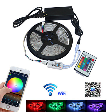 5M 10M SMD 5050 RGB LED Strip Light Power Wifi Remote Controller By Phone APP