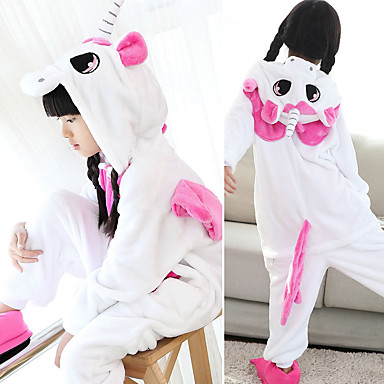 2299 Enfant Pyjamas Kigurumi Licorne Chat Tiger Combinaison De Pyjamas Molleton Noir Blanc Blanche Jaune Cosplay Pour Garçons Et Filles