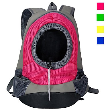 baratos Acessórios &amp; Roupas para Gatos-Gato Cachorro Tranportadoras e Malas Mochila para Gato Portátil Respirável Sólido Náilon Cachorrinho Cachorro pequeno Roxo Amarelo Vermelho