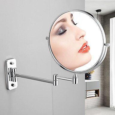 Folding Bathroom Makeup Mirror With Led 3x Magnifying Wall Mount